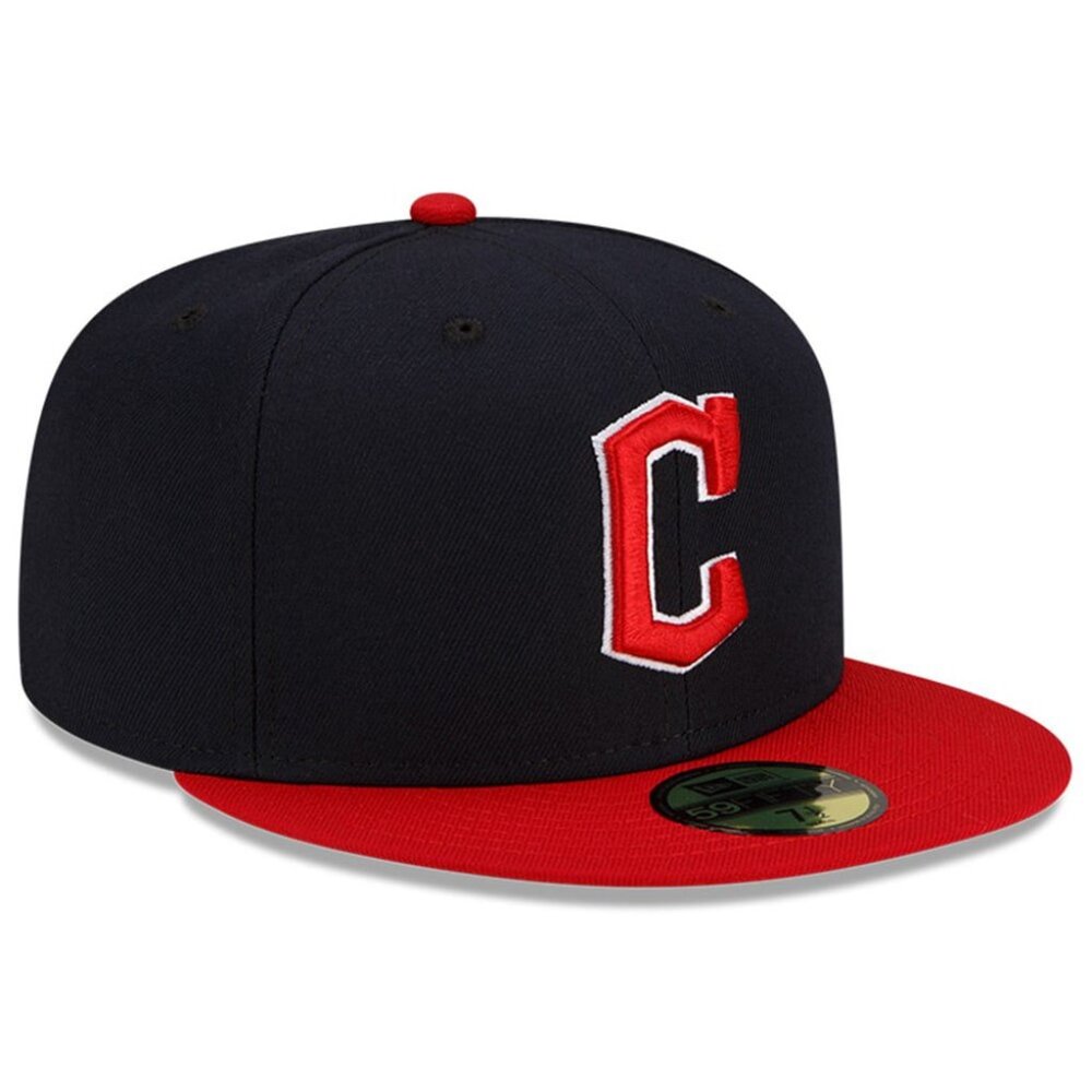 Cleveland Guardians New‎ Era Navy Red 59FIFTY Fitted Hat 7 3/4  Authentic NEW